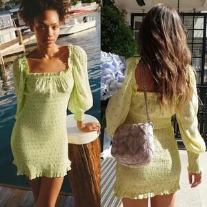 Faithfull The Brand Lombardy Mini Dress Basset Floral Womens‎ Size Small NEW NWT